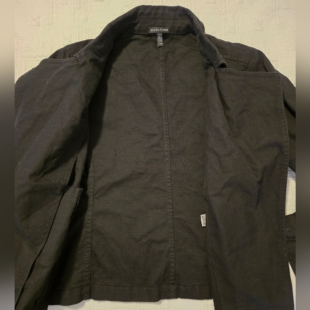 Eileen Fisher organic cotton moto jacket, size medium - Picture 3 of 9